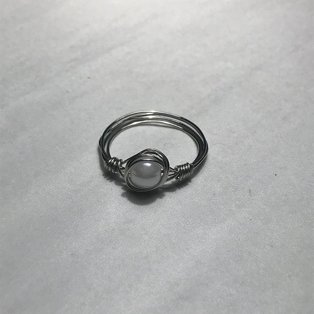 pearl bead wire ring